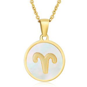 Bezoedelt Gratis Luxe Sieraden Astrologie 12 Dierenriem Ketting Rvs Titanium Stalen Ketting Hanger Kettingen - Product Image 1