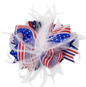 Noeuds de cheveux faits à la main de haute qualité personnalisés pour le 4 juillet, accessoires pour cheveux pour filles, pour la fête de l'indépendance, rouge, blanc, bleu marine - Product Image 6