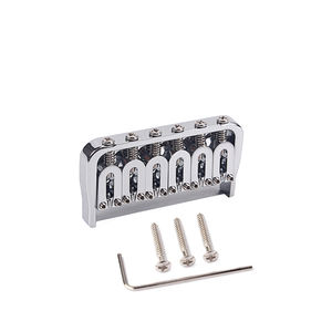 Pont de selle rigide à 6 cordes, pont fixe à travers le corps de corde chromé pour remplacement de guitares de style <span class=keywords><strong>Strat</strong></span> Tele - Product Image 3