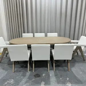 مجموعات فاخرة مخصصة أثاث غرفة الطعام 6 مقاعد طاولات الطعام الخشبية الحديثة مع الكراسي