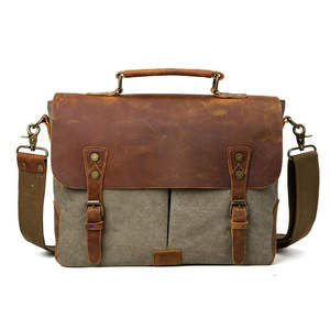 Best Quality Classic Vintage Business Style Men's Briefcase Protective PU Leather Laptop <b>Bag</b> and <b>Tablet</b> Cover - Product Image 5