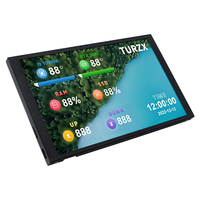 TURZX Écran secondaire USB 8 pouces 1280*800 IPS LCD PC CPU GPU RAM Moniteur et bureau étendu pour fenêtre 10/11 No-AIDA64 Affichage