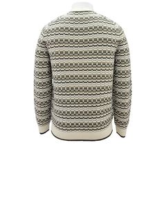 Suéter de Hombre a Rayas, Cuello Redondo, Tejido de Lana y Viscosa, Manga Larga, Jersey de Invierno - Product Image 2