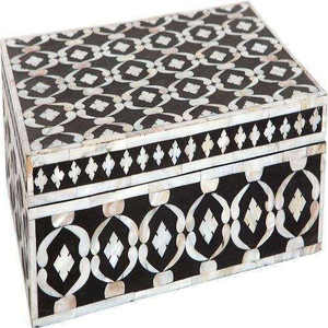 Caja decorativa y joyería con incrustaciones de hueso hechas a mano de lujo indio, solución de almacenamiento personalizada - Product Image 1