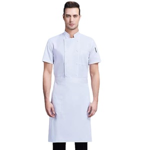 White <b>Chef</b> Uniforms Short Sleeve Cotton Breathable For Restaurants And Teahouses Workwear - Product Image 5