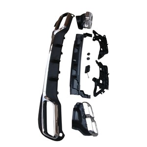 Rear Diffuser With Quadruple Exhaust Pipes For 2014 Mercedes-Benz E-Class W212 Black And Silver PP Material - Product Image 2