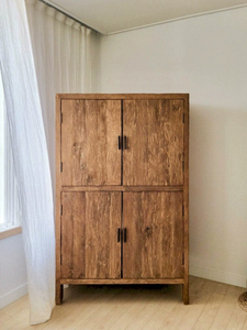 Buffet de rangement <span class=keywords><strong>scandinave</strong></span> japonais en bois massif <span class=keywords><strong>vintage</strong></span> bûche quatre seaux wabi-sabi vent bibliothèque - Product Image 4