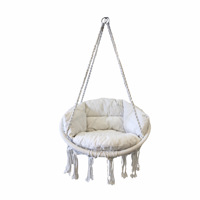 Fauteuil suspendu moderne avec coussin imperméable et corde en coton pour une utilisation en intérieur/extérieur