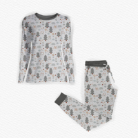 Ensemble de pyjamas en bambou pour femme, imprimé patchwork de haute qualité, vêtements de détente pour adultes, imprimé de Noël, pyjamas en bambou pour adultes