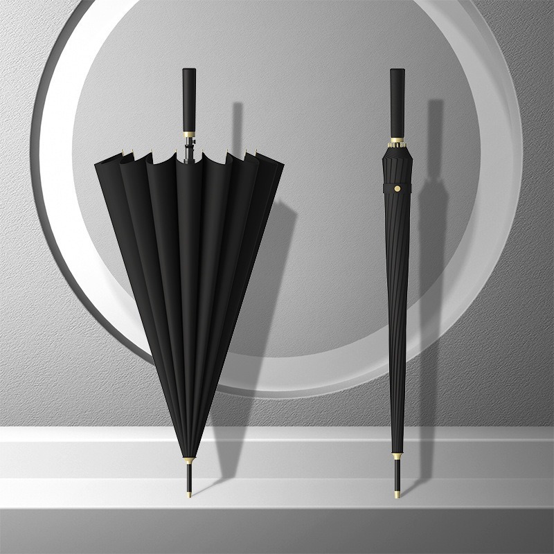 16-bone automatic-starry black leather handle-without cover