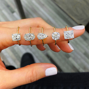 Gioiello lustre D VVS 5ct a forma <span class=keywords><strong>di</strong></span> diamante semplice <span class=keywords><strong>solitario</strong></span> con GRA 10k rosa giallo oro massiccio Moissanite <span class=keywords><strong>anello</strong></span> per <span class=keywords><strong>fidanzamento</strong></span> - Product Image 2