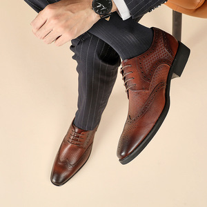 Zapatos de Vestir y Oxford de Lujo para Hombre 2026, Diseño Brogue, Cuero Genuino de Primera Capa, Estilo Derby Formal - Product Image 5