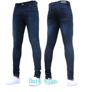 Jeans <span class=keywords><strong>Skinny</strong></span> Casual da <span class=keywords><strong>uomo</strong></span> con lavaggio leggero per tutte le stagioni <span class=keywords><strong>pantaloni</strong></span> a matita in Denim con motivo solido in più colori - Product Image 2