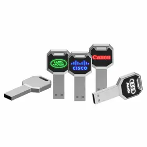 2022 Stik Memori USB Menyala Baru Mini Pen Drive Logo Bercahaya Logam USB Flash Drive