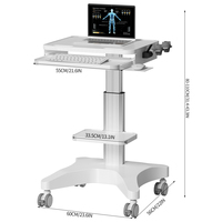 Chariot médical mobile moderne avec plateau pour clavier, plateau pour souris rétractable, imprimante, en alliage d'aluminium, garantie 5 ans pour l'hôpital
