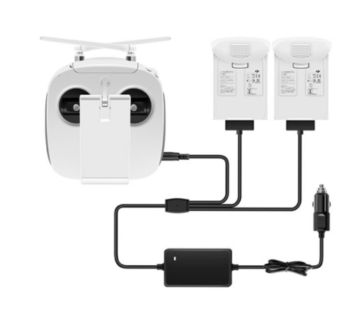 Suitable for DJI Phantom 4 Pro+; Split-type Dual Battery Car Charger with Three Charging Ports.