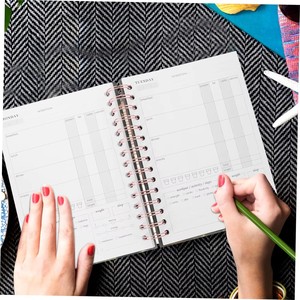 Cuaderno Espiral Profesional para Fitness, 6.49'x8.46', Libro de Registro de Entrenamientos con Diseño de Mármol, Planificador de Gimnasio con Banda Elástica para Hombres y Mujeres - Product Image 4