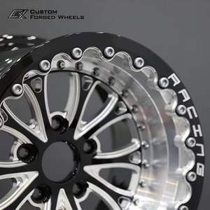 Комплект из 2 кованых задних дисков 5x114.3 5x127, черные, фрезерованные, с глубоким конкейвом, кастомные бедлоки, для дрэг-рейсинга, 15-17 дюймов, для JEEP Trackhawk - Product Image 3