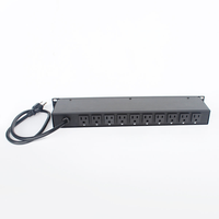 Multiprise PDU à 10 prises avec interrupteurs indépendants, protection contre les surtensions et les surcharges, extension de prise électrique