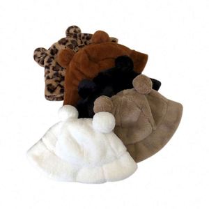 Sombrero de Pescador Redondo de Felpa Personalizado con Orejas, de Piel Sintética, para Mujer - Product Image 6
