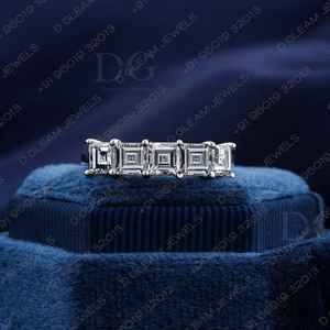 IGI Certified 0.40CT Asscher Cut Moissanite Diamond Classic Eternity Half Full Eternity Engagement Wedding Party Gift <b>Ring</b> 5 - Product Image 6