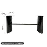 Pied de table à manger moderne en arc, base de table robuste en acier au carbone, support de mobilier robuste pour appartement, hôtel, restaurant