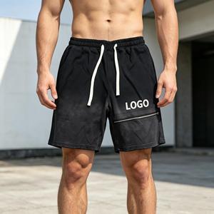 men's shortS OEM Custom Logo Heavyweight 100% Cotton French Terry Streetwear Vintage DTG DTF Embroidery Acid Wash Men Shorts - Product Image 2
