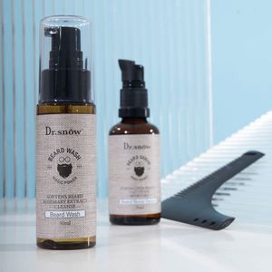 In Stock Low MOQ Beard Growth Kit Massage Oil Kit for Bead & Hair Growth Serum Oil Comb Gift Set Special for Men Facial Set OEM - Product Image 4