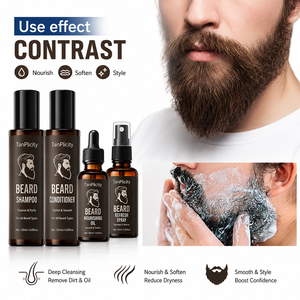 Kit per la Cura della <span class=keywords><strong>Barba</strong></span> OEM 60ml, Idratante Biologico Vegano alle Erbe per la Crescita di <span class=keywords><strong>Barba</strong></span> e Baffi, Rinfrescante per Uomini - Product Image 4