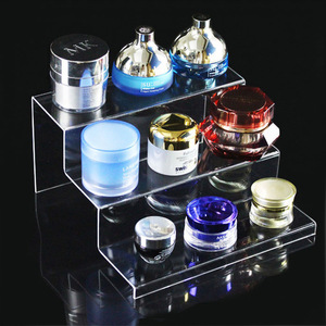 Yun Zhuo Acrylic Tiered Display Rack <b>3</b> Tier Rectangular Standing Type Cosmetic Storage Shelf Bathroom Minimalist Design - Product Image 1