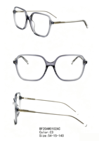 Montures de lunettes optiques carrées surdimensionnées en acétate de cellulose pour myopie avec charnières à ressort