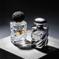 Flacon de parfum en verre 50ml 100ml pour homme et femme, nouveau design personnalisé, avec bouchon pompe transparent et couvercle, emballage cosmétique – Vente chaude