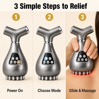 Brosse de massage électrique sans fil à piles au lithium alimentée par USB, outil Gua Sha multifonctionnel, soin automatique du corps à domicile