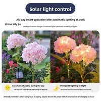 Lampes solaires d'extérieur en forme d'hortensia, étanches IP65, résistantes aux UV, effet feux d'artifice, pour allées et décoration de villa
