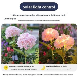 Luces Solares para Jardín con Forma de Hortensia, Resistentes al Agua IP65, Resistentes a los Rayos UV, Efecto de Fuegos Artificiales, Decoración para Caminos Exteriores y Villas - Product Image 3