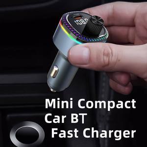 Sıcak RGB ışık çift çıkış araba şarjı eller serbest kablosuz arama PD30W QC3.0 MP3 çalar FM radyo TV yayın ekipmanları BT - Product Image 6