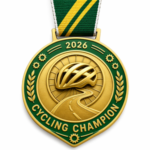Medalla de Ciclismo de 100KM, Medalla de Campeonato de Duatlón Personalizada al por Mayor, Medalla de Aleación de Zinc con Acabado Esmaltado para Premios de Campeonato - Product Image 1