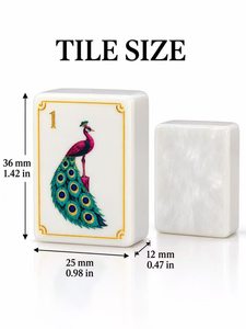 Juego de Mahjong Americano de Acrílico de Lujo con Diseño Floral de Pavo Real, Juego de Mesa Decorativo, Regalo - Product Image 2