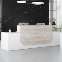Bureau de réception commercial moderne et brillant pour 2 personnes, en surface solide, pour bureau, supermarché, hall d'hôtel - Chine