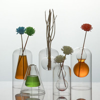 Bouteilles de diffuseur en verre de parfum élégantes pots de diffuseur rechargeables vase de diffuseur d'aromathérapie pour récipient de parfum de fleurs séchées