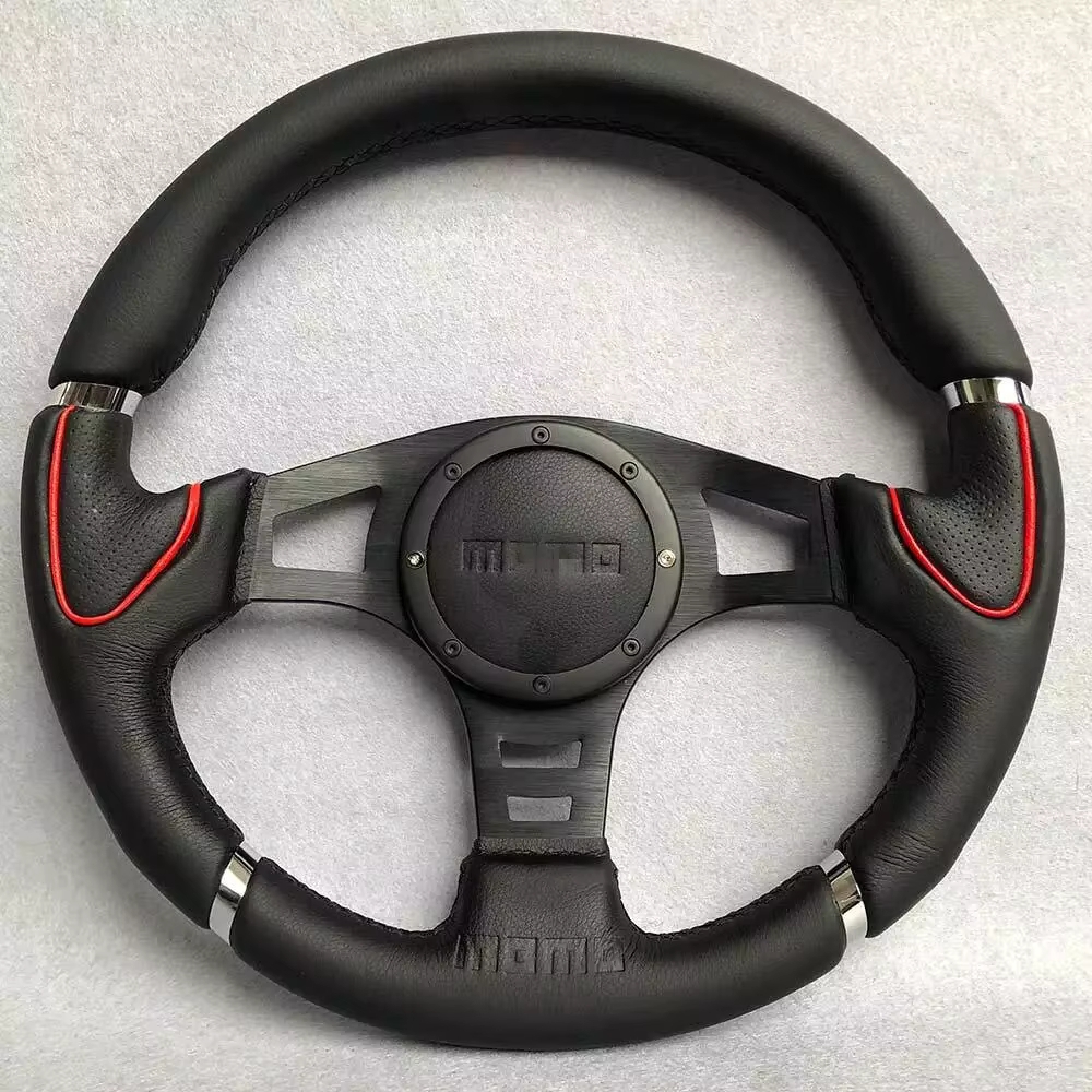 MOMO レーシングステアリングホイール Universal-Black-Car-Sport-