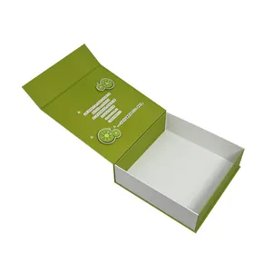 Biodegradabile personalizzare Logo di lusso coperchio pieghevole lozione verde set regalo cosmetico scatola regalo di carta magnetica