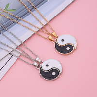 Colliers et Bracelets Tai Chi pour Couples - Pendentif Yin Yang Pièce de Puzzle - Collier Choker Yin Yang pour Amis et Couples - Spécial Saint-Valentin