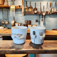 Tasse en céramique créative faite à la main tasse à café unique café contemporain thé bière eau tasses à café fleurs nordiques