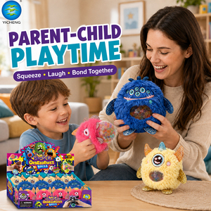 Balle anti-stress en peluche monstre, jouet sensoriel doux avec perles scintillantes, nouveauté jouet compressible pour enfant - Product Image 5