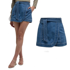 กางเกงยีนส์ขาสั้นขายดีสำหรับผู้หญิง สไตล์วินเทจ เซ็กซี่ ขายส่ง พร้อมเข็มขัด - Product Image 1