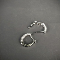 Boucles d'oreilles créoles Huggie en argent sterling 925 de haute qualité, plaqué rhodium, avec moissanite VVS, design géométrique tendance, bijoux fins