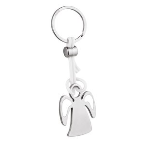 Portachiavi in Lega con Simpatico Anello Portachiavi Angelo Bianco in PVC, Personalizzato con Stampa UV Anime, in Plastica, Non in Confezione - Product Image 1