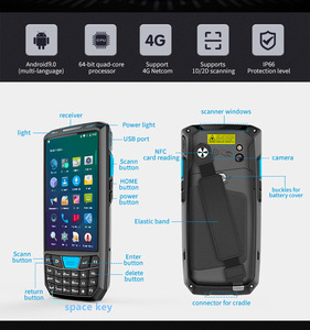 Android gồ ghề PDT Scanner xách tay NFC Tag Reader 4 gam cầm tay siêu thị kho chuyển phát nhanh trình điều khiển QR Máy Quét Mã Vạch PDA PDAs - Product Image 2