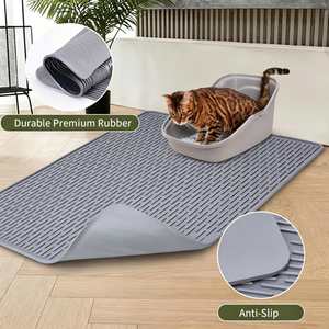 Cross-border 15mm Thick Rectangle Silicone Cat Litter <b>Mat</b> Anti-Splash Washable Extra-<b>Large</b> Sand-Trapping Pad for Cats - Product Image 4